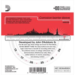 D'Addario EJ12-3D, 013-056 3-pack 80/20 Bronze